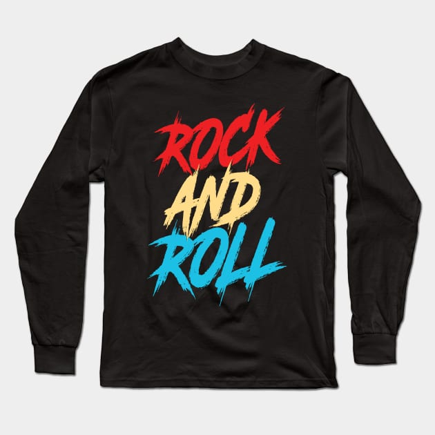 Rock And Roll Long Sleeve T-Shirt by ManxHaven